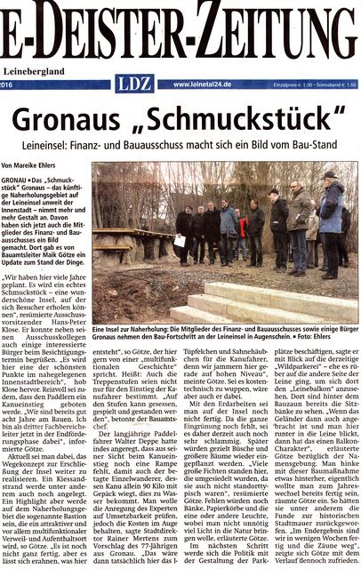 Gronau (Leine) Kanian "Bastion": Bauausschuss-Begehung 07.03.16 _17:00. Da die Stein-Ufertreppe mit Podesten für das Kanu-Einsetzen untauglich ist, ist meine daneben vorgeschlagene Kanurampe , zumal für Einzelwanderer, Senioren, Behinderte usw. zwingend erforderlich und kein "Sahnehäupchen" !  Alfeld hat schon seit ca.15Jahren die richtigen Kanu-Ufertreppen, preiswert von einer Jugendwerkstatt und einem Sponsor ! Nicht schlammpflegebedürftig ! | Foto: LDZ_leinetal24.