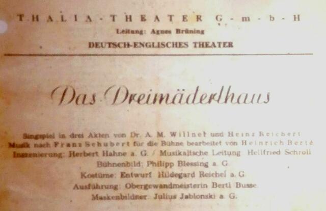 Singspiel in drei Akten, 1947.