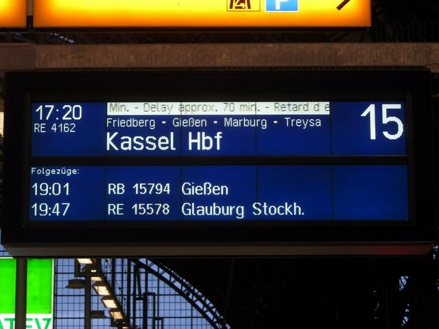 Anzeige am 15.03.2016 in Frankfurt (Einzelzug)