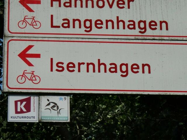 Das Logo mit dem K der Kulturroute weist dem Radler den Weg.