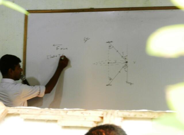 Der Lehrer an der Tafel...