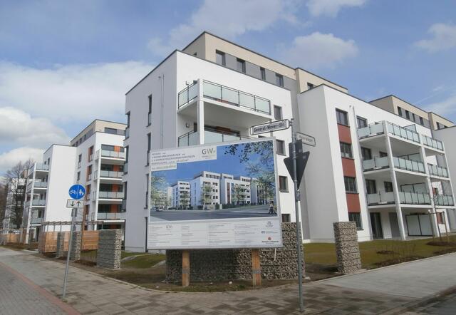 5. April 2016: Schicke Wohnanlage.