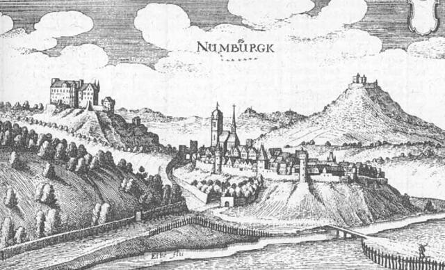 Naumburg und die Weidelsburg im 17. Jahrhundert - Merian Stich