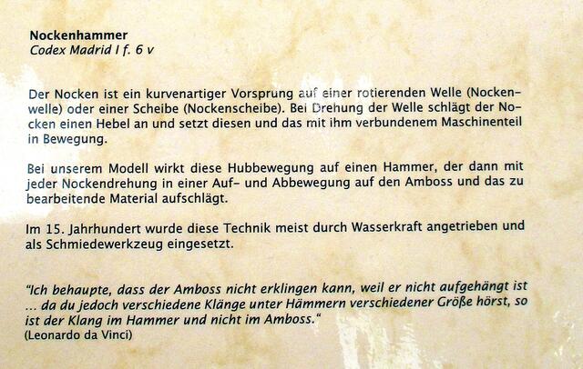 Nockenhammer - Leonardo da Vincis Maschinen in Naumburg !