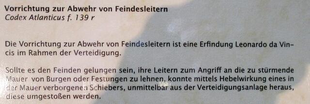 Abwehr von Feindesleitern - Leonardo da Vincis Maschinen in Naumburg !