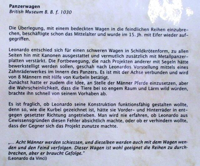 Panzerwagen - Leonardo da Vincis Maschinen in Naumburg !