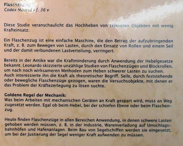 Flaschenzug - Leonardo da Vincis Maschinen in Naumburg !