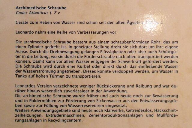 Archimedische Schraube - Leonardo da Vincis Maschinen in Naumburg !