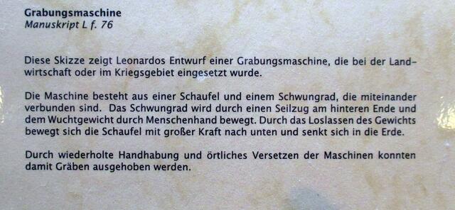 Grabungsmaschine - Leonardo da Vincis Maschinen in Naumburg !