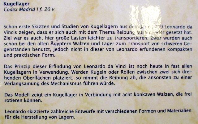 Kugellager - Leonardo da Vincis Maschinen in Naumburg !