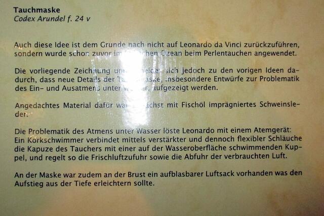 Tauchermaske - Leonardo da Vincis Maschinen in Naumburg !