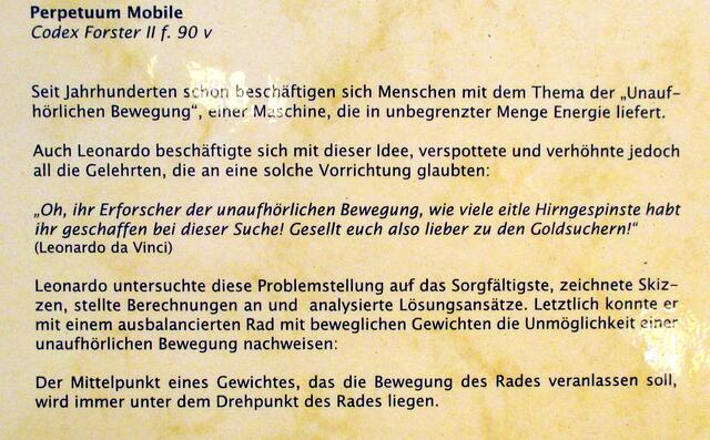 Perpetiuum Mobile  - Leonardo da Vincis Maschinen in Naumburg !