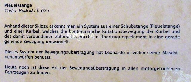 Pleuelstange - Leonardo da Vincis Maschinen in Naumburg !