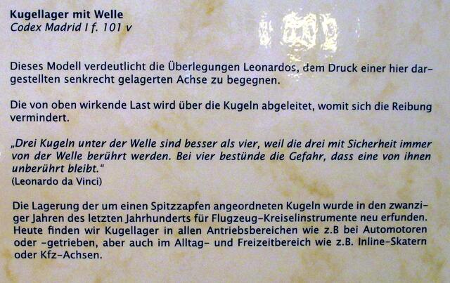 Kugellager - Leonardo da Vincis Maschinen in Naumburg !