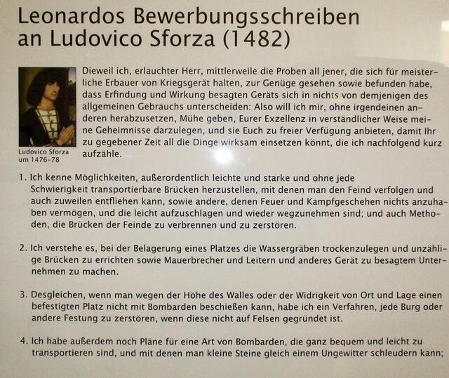 Bewerbungsschreiben- Leonardo da Vincis Maschinen in Naumburg !