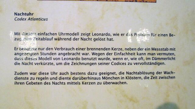Nachtuhr - Leonardo da Vincis Maschinen in Naumburg !