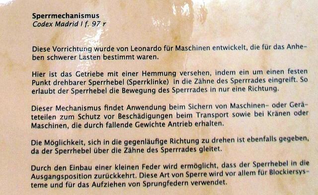 Sperrmachanismus - Leonardo da Vincis Maschinen in Naumburg !