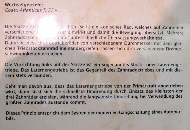 Wechelgetriebe - Leonardo da Vincis Maschinen in Naumburg !