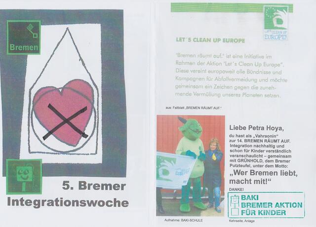 BAKI-Faltblatt "Liebe Petra Hoya" (Seiten 4 und 1)