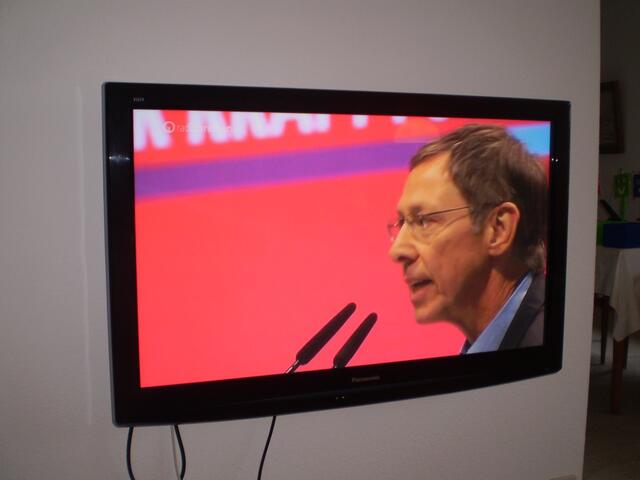 Blick auf Herrn Bürgermeister Dr. Carsten Sieling in der RADIO-BREMEN-Sendung am 30. April 2016 zur Wahl der neuen Führungsspitze der SPD im Land Bremen