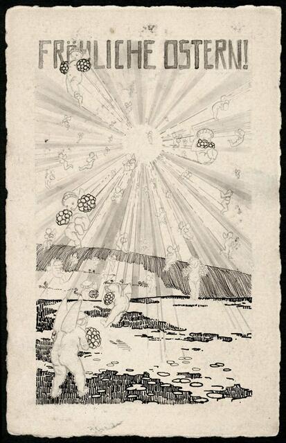 "Fröhliche Ostern", Entwurf Adolf Falke, 1911.