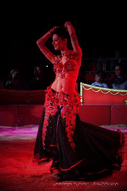 Marek Jama (Hohe Schule der Reitkunst) mit dem Showballett...