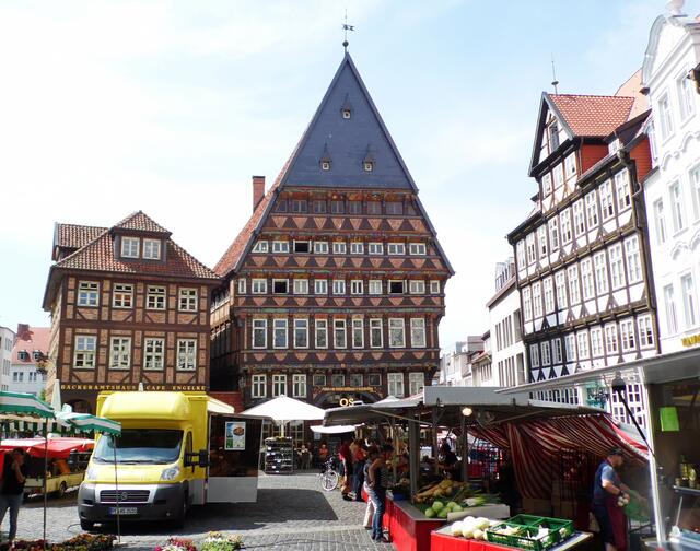 Besonders beeindruckt das Knochenhaueramtshaus.