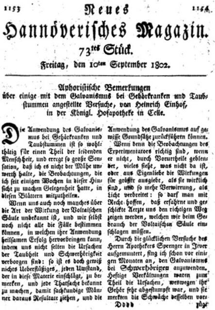 Neues Hannöverisches Magazin vom 10. September 1802.