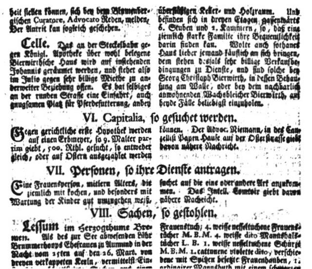 Hannoverische Anzeigen vom 5. April 1754.