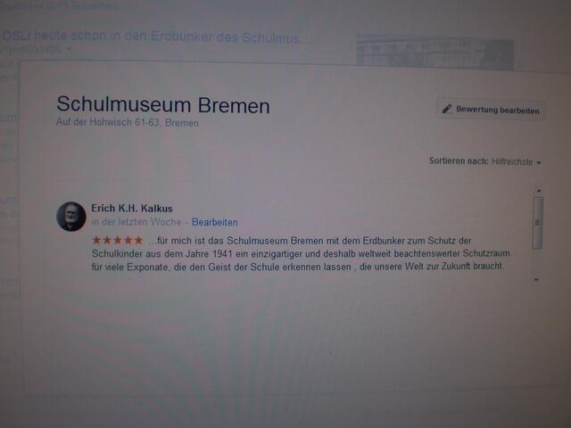s. GOOGLE: "Bremer Schulgeist im Schulmuseum"