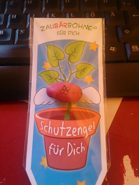Da isse, die ZauBÄRbohne, nach deren Einpflanzen ich mir ganz doll was wünschen darf... ;-)