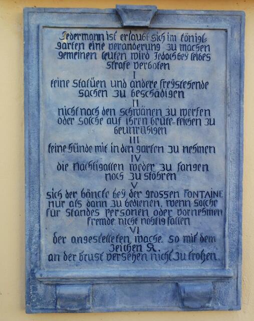 Dabei sollte man sich ortentlich benehmen und nach diesen Verhaltensmaßregeln richten. Aber auch Blumen pflücken, so reichhaltig das Angebot auch ist, sollte unterlassen werden.