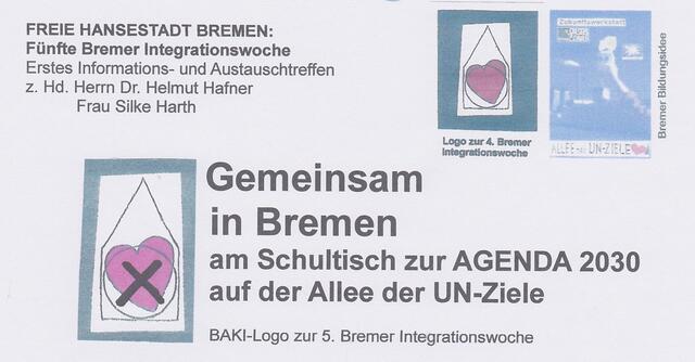 Gemeinsam in Bremen am Schultisch zur AGENDA 2030 auf der Allee der UN-Ziele