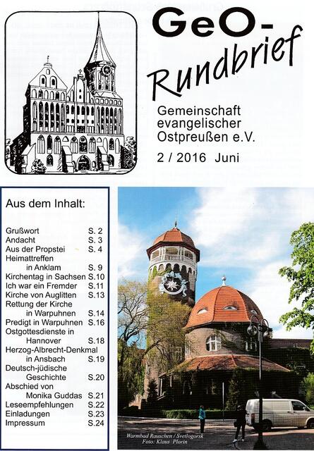 GeO 2 / 2016 - http://www.gemeinschaft-ev-ostpreussen.de/  | Foto: wie vor