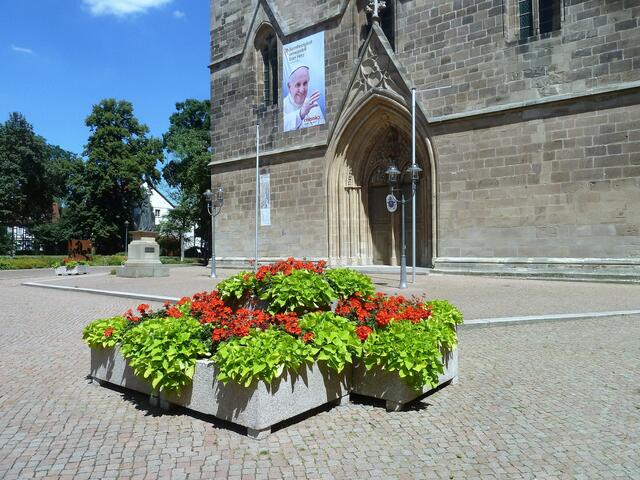 Blumenschuck vor dem Dom.