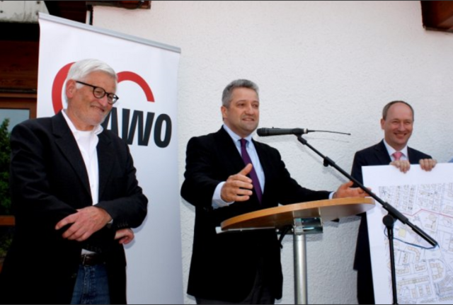 AWO-Schwaben-Präsidiumsvorsitzender Dr. Heinz Münzenrieder, Prof. Dr. Thomas Beyer, Vorsitzender der AWO in Bayern und Bürgermeister Franz Feigl. | Foto: AWO Augsburg Bezirksverband Schwaben