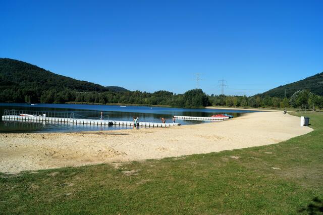 Der Sand-Badestrand um 10:00 Uhr