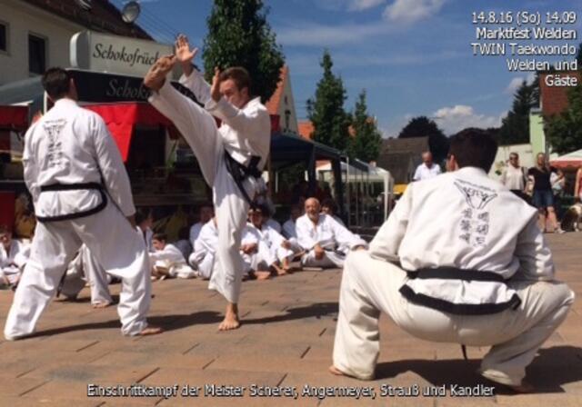 Einschrittkampf der Meister Scherer, Angermeyer, Strauß und Kandler