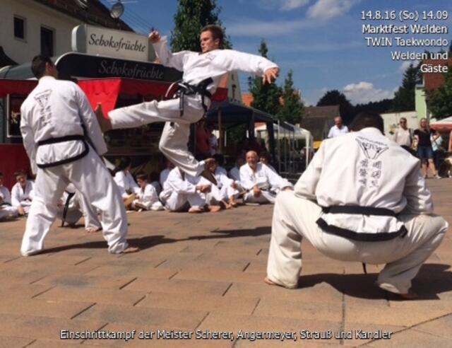 Einschrittkampf der Meister Scherer, Angermeyer, Strauß und Kandler