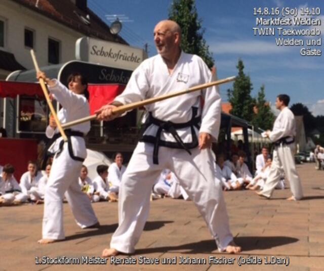 1.Stockform Meister Renate Stave und Johann Fischer (beide 1.Dan)