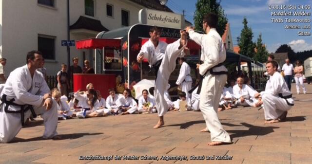 Einschrittkampf der Meister Scherer, Angermeyer, Strauß und Kandler