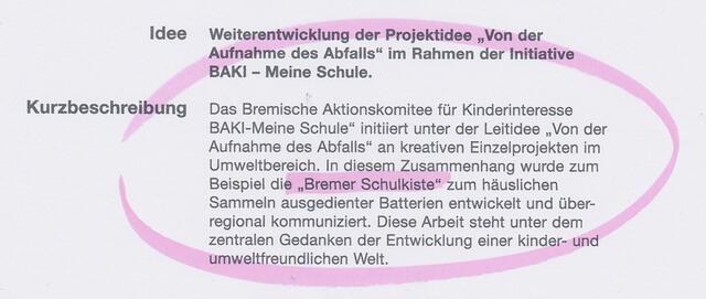 BAKI-Idee aus der Bremer Schule | Foto: Die Sparkasse Bremen