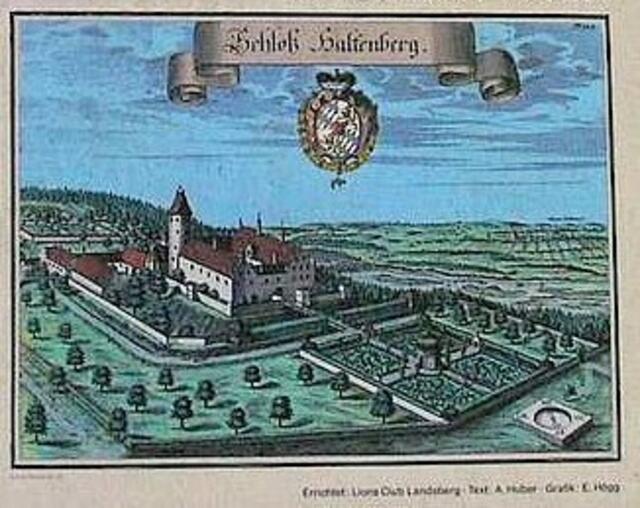 Alter Stich(Kopie) von Schloss Haltenberg - Infotafel am Burgeingang