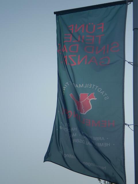 26. August 2016: Flagge auf dem Schosterboorn in Bremen-Hastedt