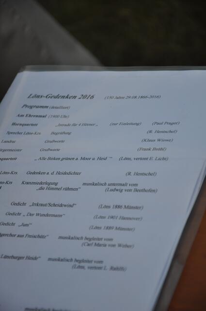 Impressionen: Gedichte und Gesang zum 150. Geburtstag von Hermann Löns am 29. August 2016