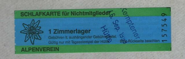 Übernachtungsnachweis