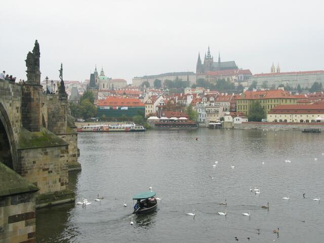 Blick von der Karlsbrücke auf die Prager Burg mit dem Veitsdom.