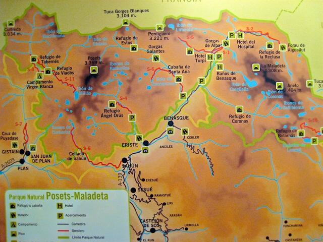 Eine Karte zur Orientierung im Naturpark Posets-Maladeta