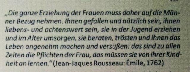 Und ich hatte doch bis jetzt gedacht, dieser J.J.Rousseau wäre DER Revolutzer und Philosoph des damals so modernen Frankreichs gewesen ...
