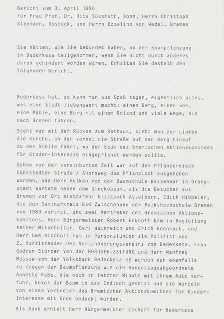 Erich K.H. Kalkus, Bericht vom 3. April 1990 (Seite 1)